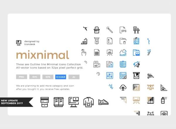 蚂蚁素材下午茶：1900个互联网多功能极简主义系列图标合集精选下载[Ai]