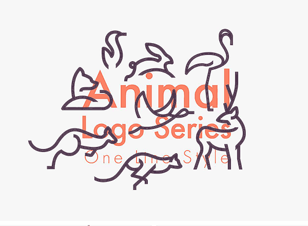 动物LOGO矢量图标素材集 Line Animals Logo Bundle