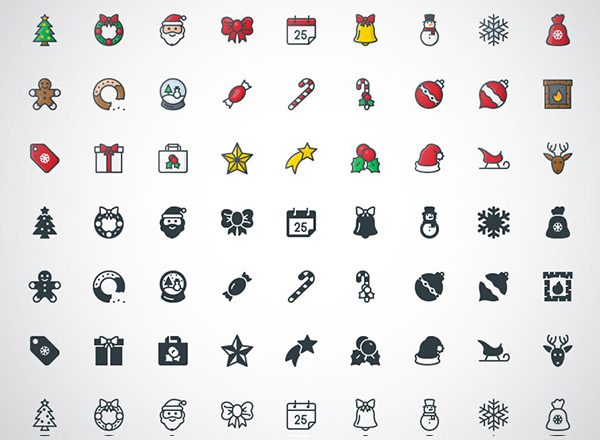 Sketch格式圣诞节图标集合精选 Christmas Icon Set Sketch Freebie