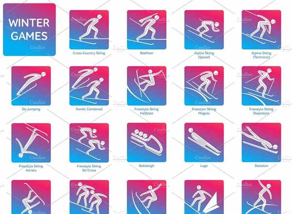 冬季体育游戏比赛高清实用图标精选[eps]