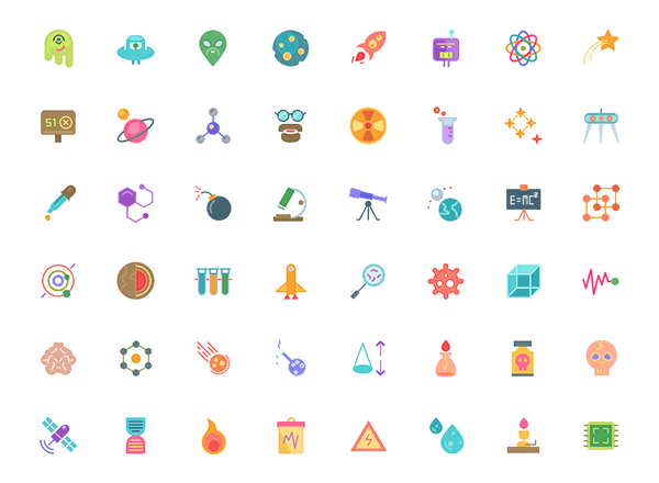 一套精美的科技主题矢量图标素材集合精选