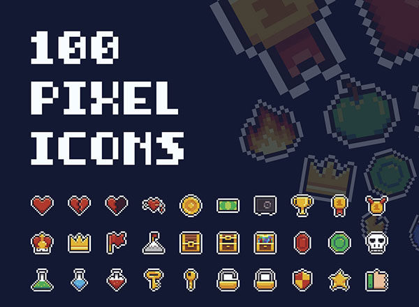 令人充满童年回忆的经典像素图标集合精选 Mario Pixel Icon Collection