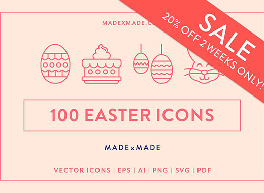 100个复活节线形矢量高清实用图标精选[ai,eps,pdf,svg,png]