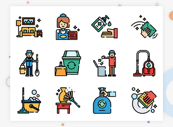 一套清洁家政主题系列图标精选集合精选 50 Cleaning Icon Set