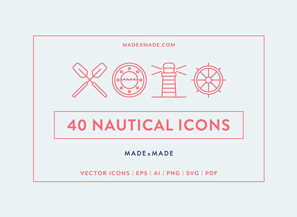 40个航海主题系列图标精选 40 Free Nautical Icons