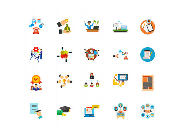 商务合作插画系列图标合集精选 Business communication icon set