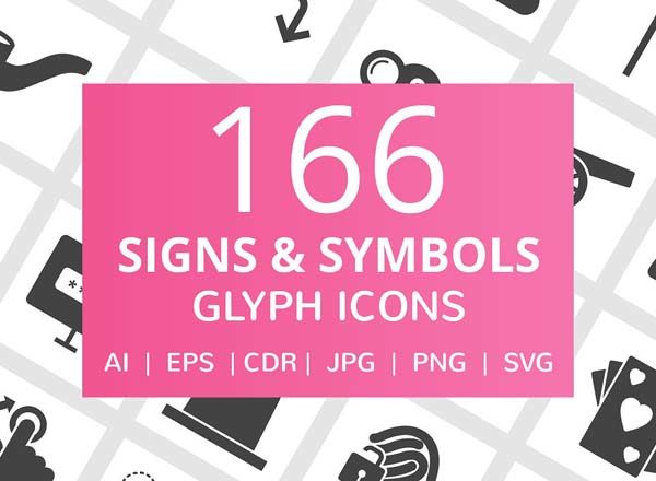 166枚面性单色图标打包下载[AI, CDR, EPS, JPG, PNG, SVG]