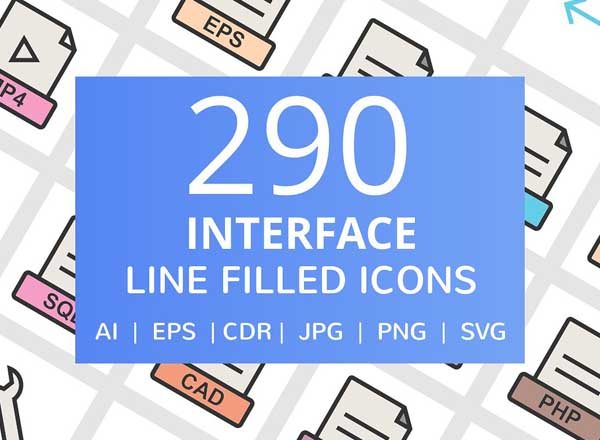 290枚办公数据图表类线框多色高清实用图标精选[AI, CDR, EPS, JPG, PNG, SVG]
