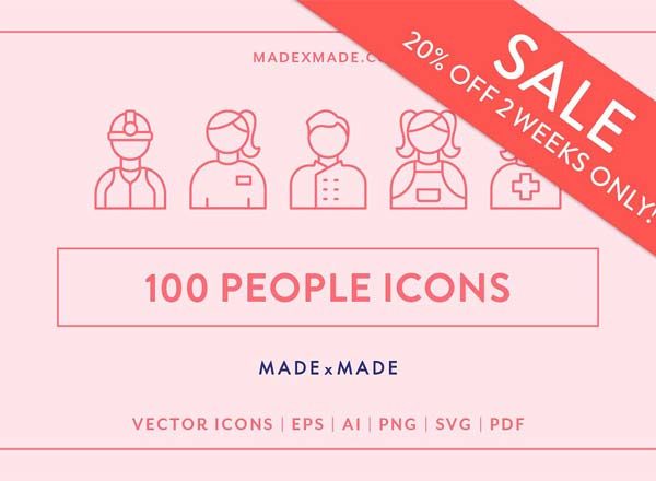 100+人物主题矢量线框高清实用图标精选