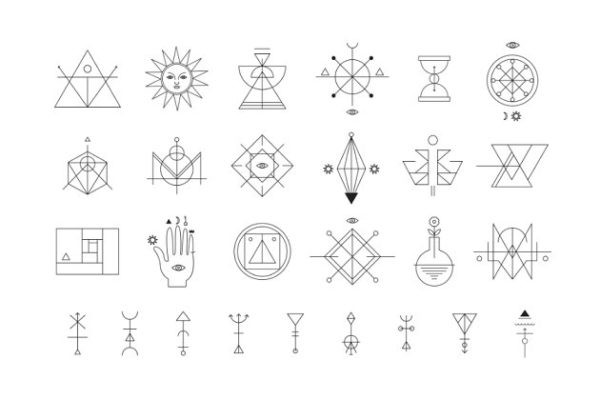 炼金术元素图标、卡片和标签模板 Alchemy III