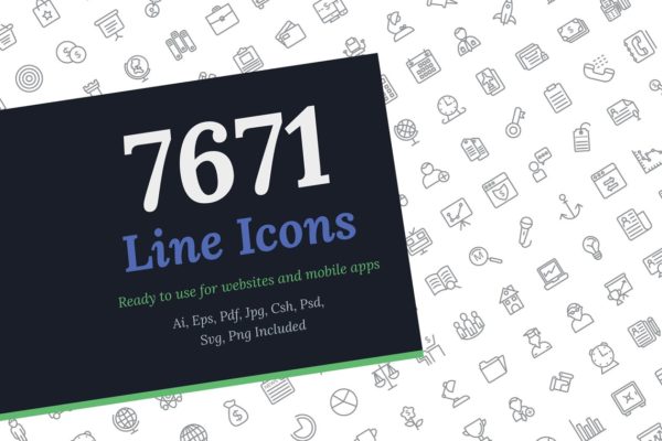 7671枚线条系列图标合集精选 7671 Line Icons
