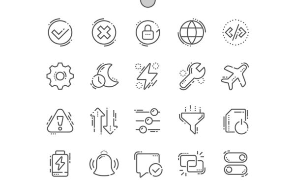 系统设置相关线条图标 Settings Line Icons