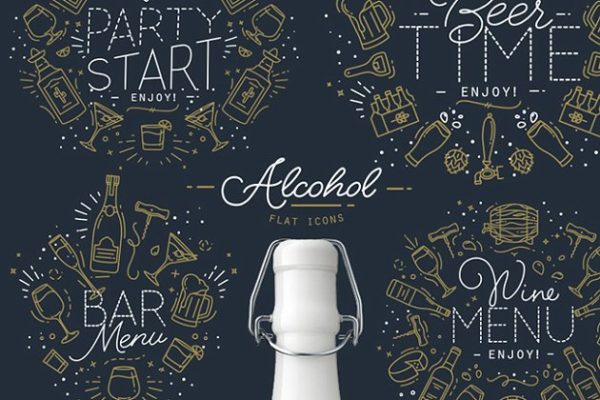 酒与酒精相关图标集合精选 Alcohol icons