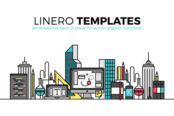 科技城市矢量图标素材合集 Linero Templates