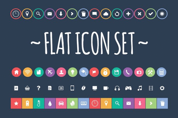 扁平风格矢量图标素材 Flat Icon Set