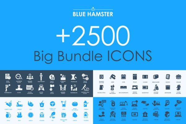超级系列图标合集精选[127个分类，2500+枚图标] BLUE HAMSTER Icons Library