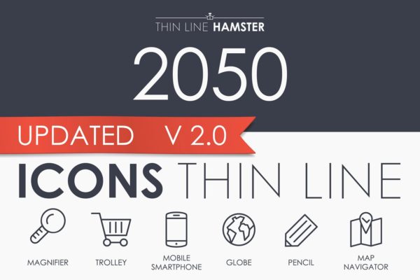 2000+枚细线构图系列图标合集精选 Thin Line HAMSTER Icons