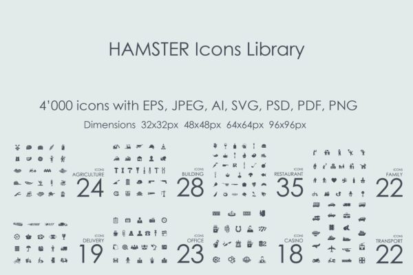 4000枚适合各种行业的系列图标合集精选 4000 HAMSTER Icons Library