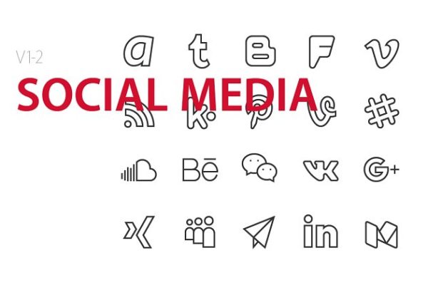 40款社交媒体主题系列图标精选 40 Social media UI icons