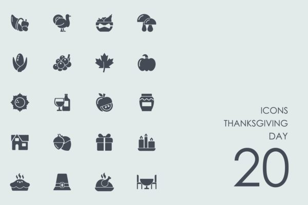 感恩节主题系列图标精选 Thanksgiving day icons