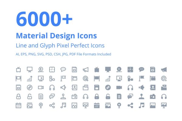 6000+Material设计风格系列图标合集精选 6000+ Material Design Icons