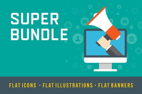 互联网项目通用扁平风图标集合精选 Flat design big bundle