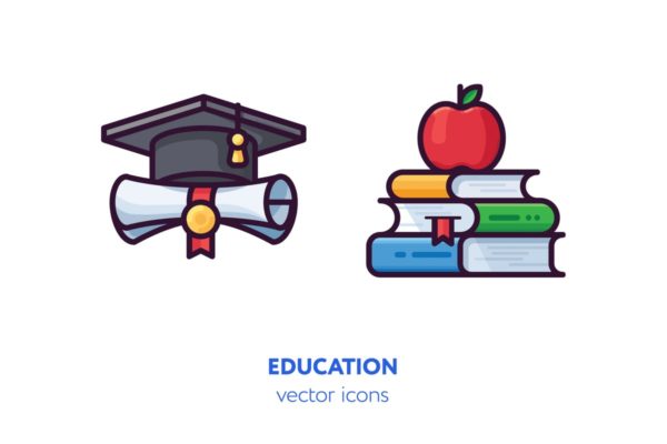 教育主题手绘矢量图标素材 Education icons[AI, EPS, SVG]