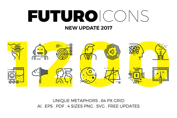 创意多用途线条系列图标合集精选 Futuro Line Icons Collection