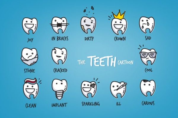 动漫卡通风儿童牙科插图合集 Teeth Graphics