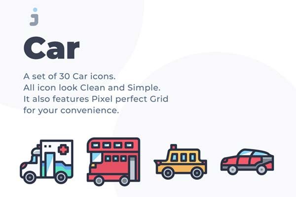 可爱的汽车彩色图标系列套装精选[Ai]