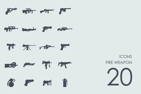 军用各式枪械武器图标 Fire weapon icons