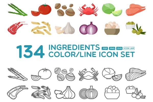 蔬菜线型图标系列套装精选[SVG]