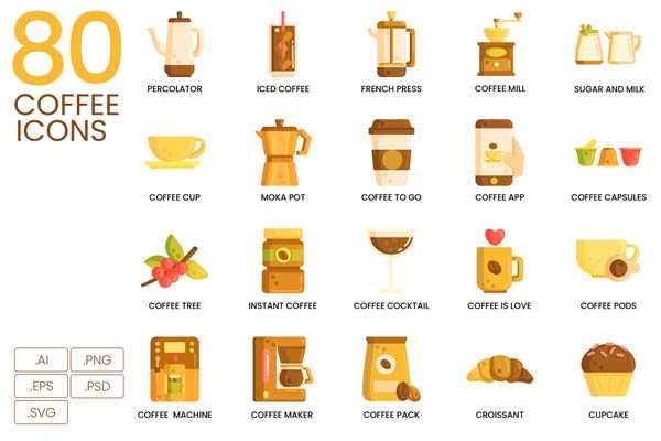美食咖啡图标系列套装精选[Ai]