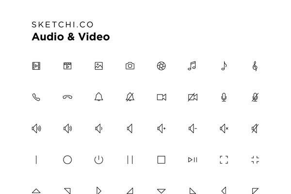 音频视频图标系列套装精选[AI]