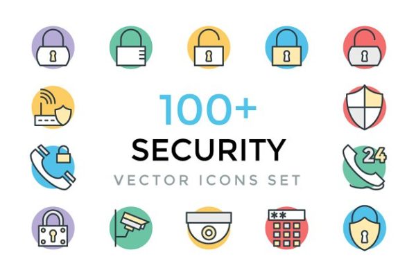 100+信息安全数据保护矢量图标素材 100+ Security Vector Icons