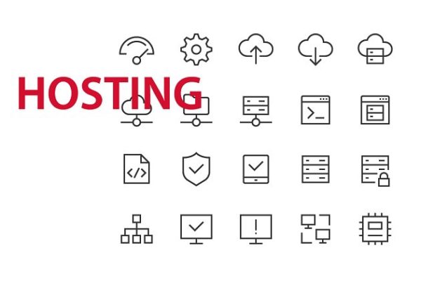 20枚服务器UI套件矢量细线图标 20 Hosting UI icons