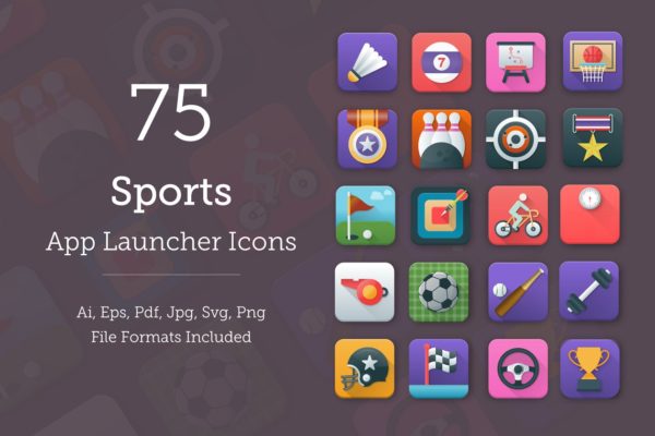 75个体育运动应用图标 75 Sports App Icons