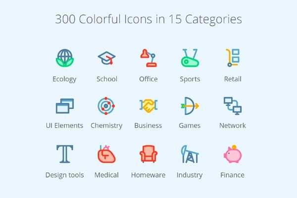 蚂蚁素材下午茶：APP常用彩色高清实用图标精选[Ai,PSD]