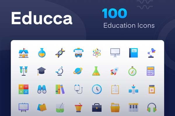 第一素材下午茶：教育类图标元素矢量高清实用图标精选