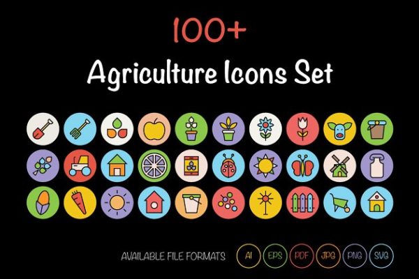 100+农业主题系列图标精选集合精选 100+ Agriculture Icons Set