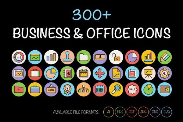 300+商业办公室主题系列图标精选 300+ Business and Office Icons