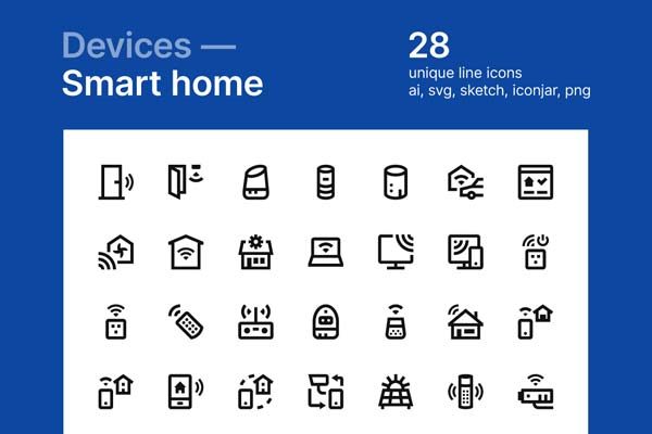第一素材下午茶：常用的智能居家图标系列套装精选 [XD,Sketch]