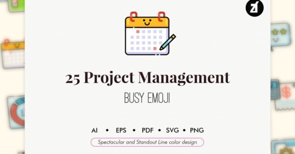 25枚项目管理主题系列图标精选素材 25 Project management elements