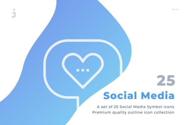 25枚社交媒体矢量系列图标合集精选 25 Social Media icon set