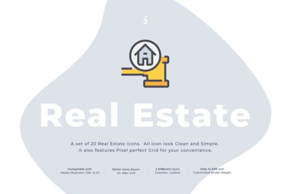 20枚房地产主题矢量系列图标合集精选 20 Real Estate icon set