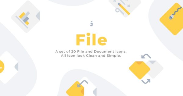 20枚文件和文档扁平化图标