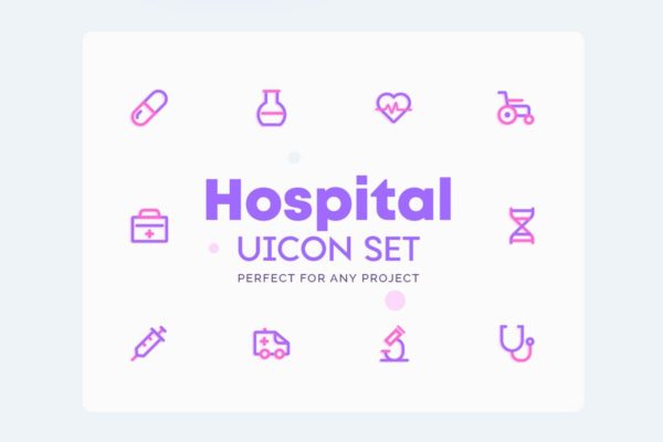 医院医疗主题矢量图标设计素材[AI, EPS, XD] UICON Hospital Icons