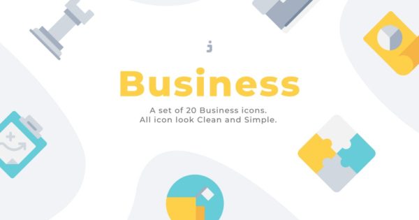 20枚商业企业主题扁平化矢量图标素材 20 Business icons – Flat