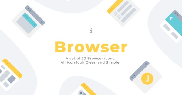 20枚浏览器主题扁平化矢量高清实用图标精选 20 Browser icons – Flat