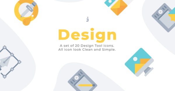 20枚设计元素扁平化矢量图标设计素材 20 Design Element icons – Flat